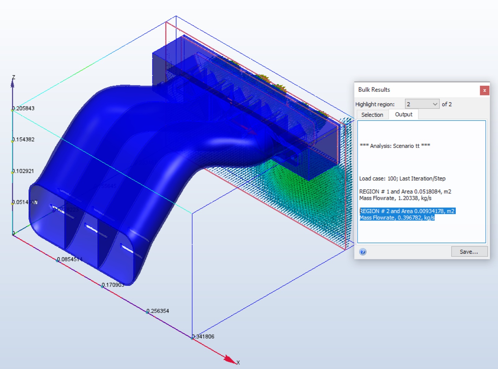 CFD pressure field — N-type snorkel
